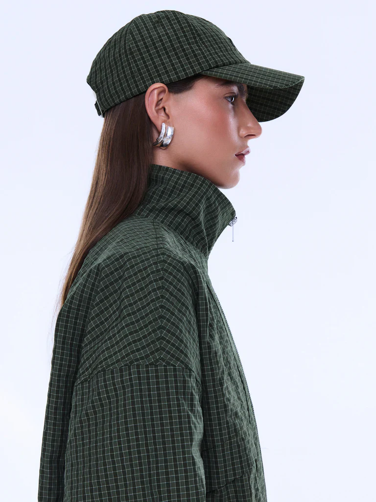 ENA PELLY - FALLON CHECK CAP (OLIVE CHECK) - Image 2