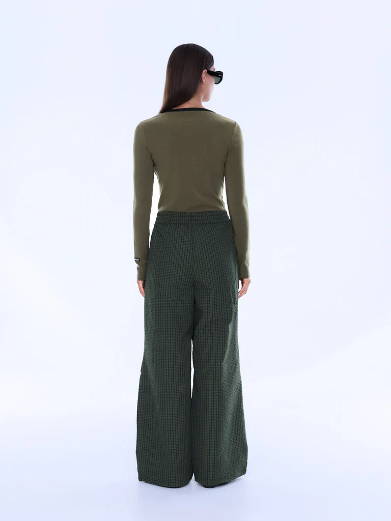 ENA PELLY - FALLON RELAXED PULL ON PANT (OLIVE CHECK) - Image 2