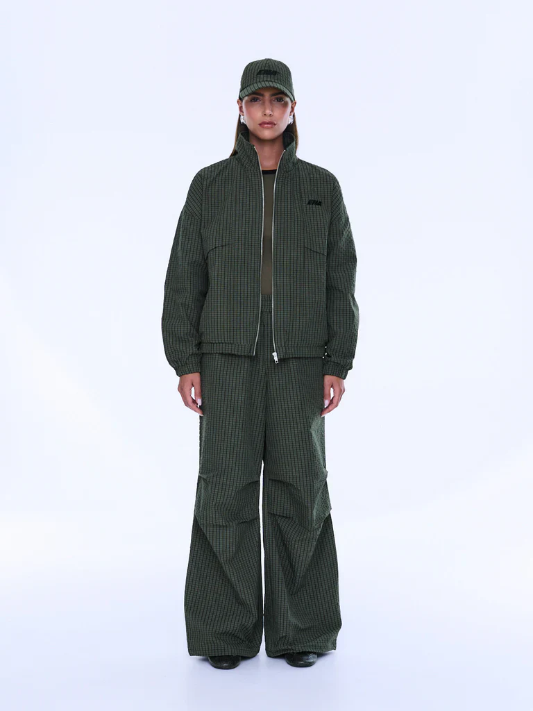 ENA PELLY - FALLON ZIP THRU JACKET (OLIVE CHECK) - Image 6