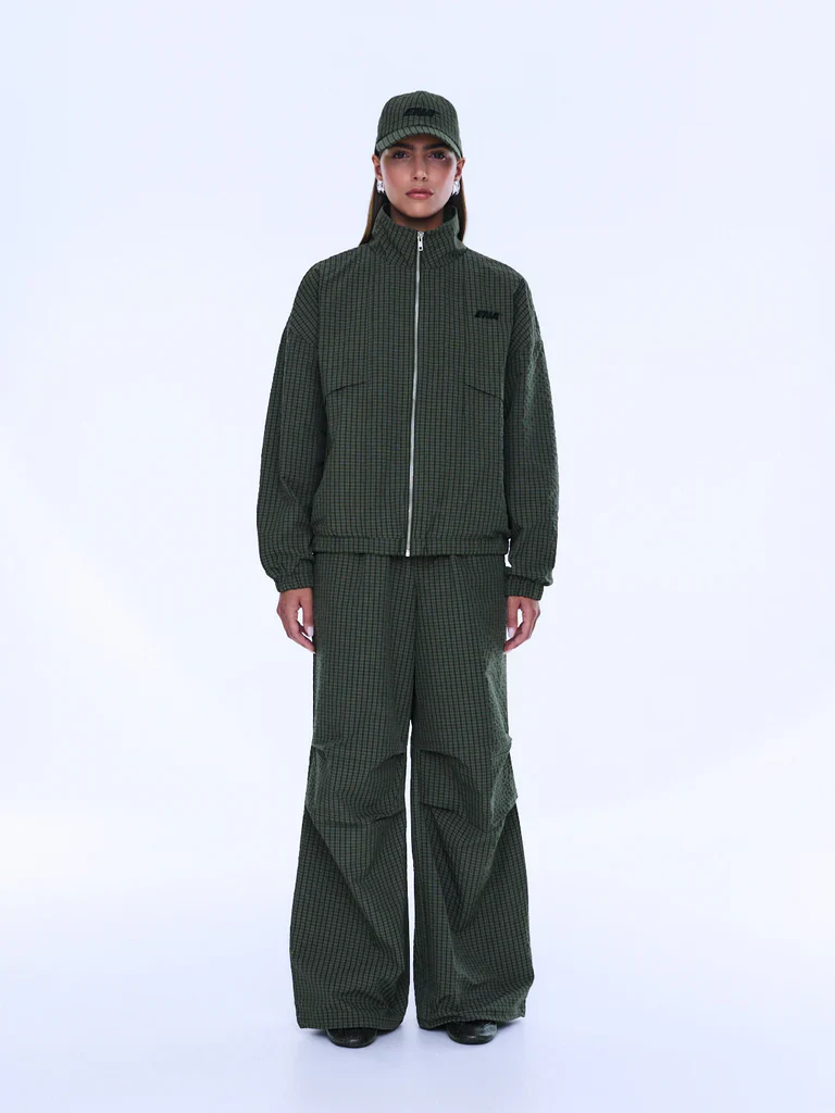 ENA PELLY - FALLON ZIP THRU JACKET (OLIVE CHECK) - Image 7