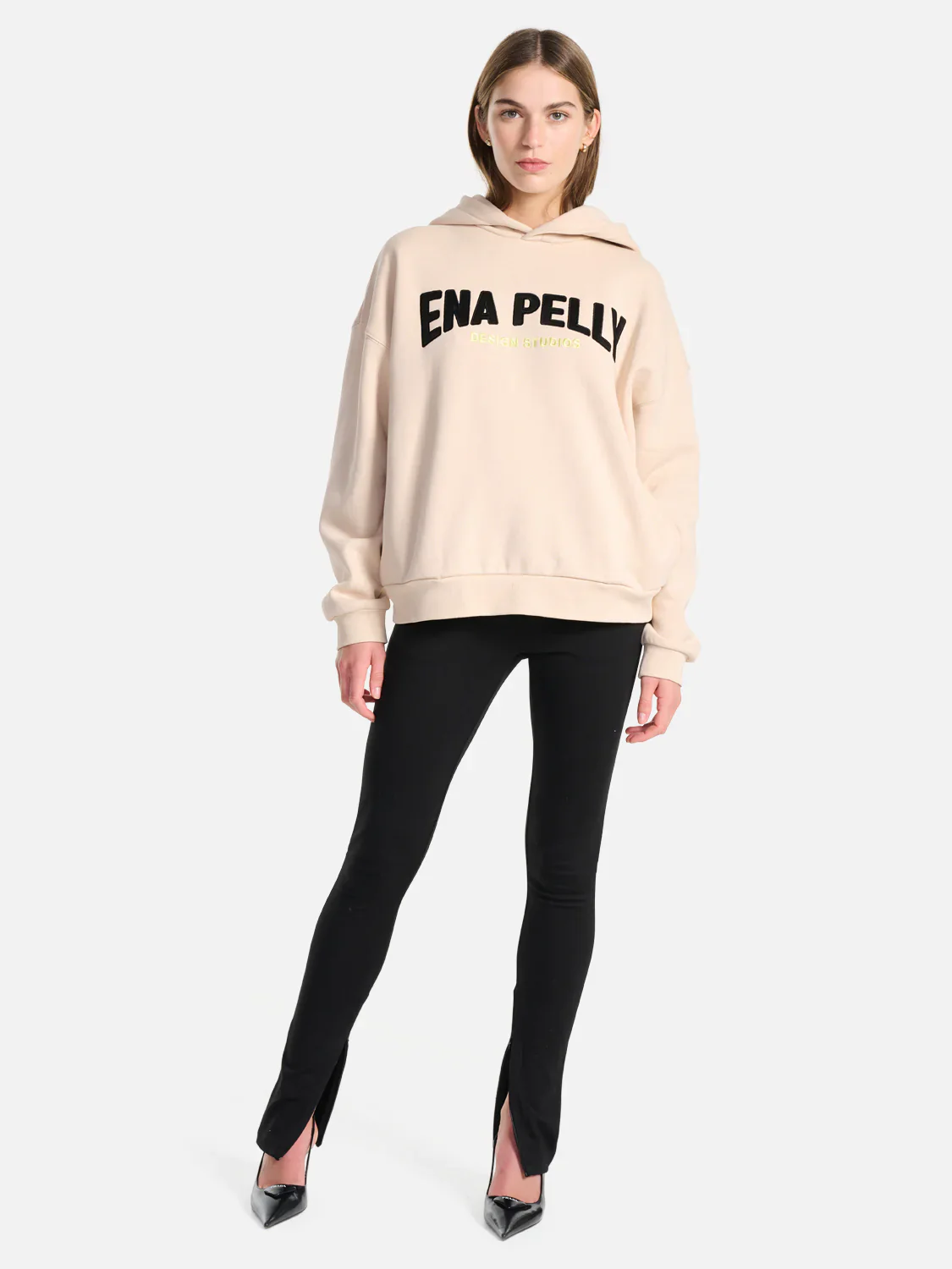 ENA PELLY - FLAWLESS HOODED SWEATER (BISCUIT) - Image 2