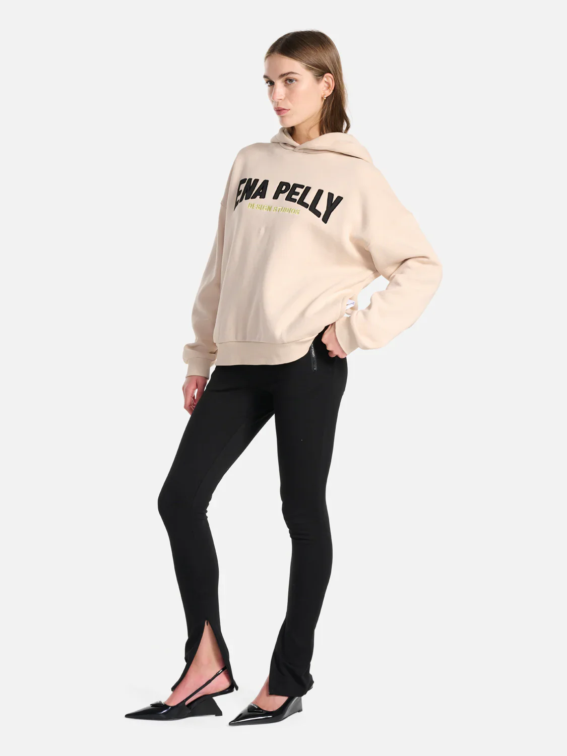 ENA PELLY - FLAWLESS HOODED SWEATER (BISCUIT) - Image 3