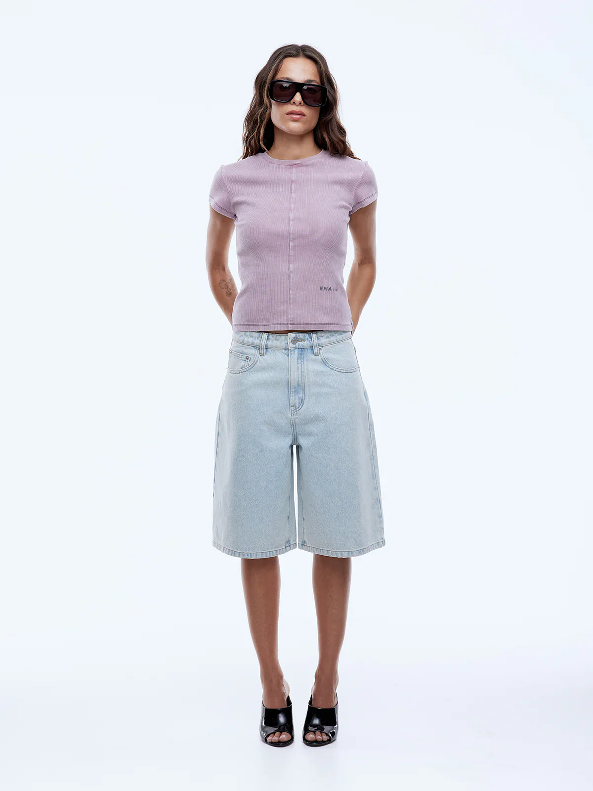 ENA PELLY - GRACIE BERMUDA SHORT (LIGHT WASH)