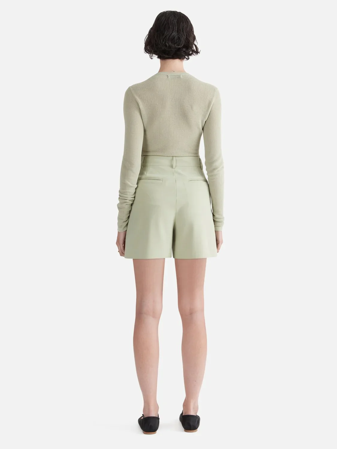 Ena Pelly - Jade Tailored Bermuda Shorts (Sage) - Image 4