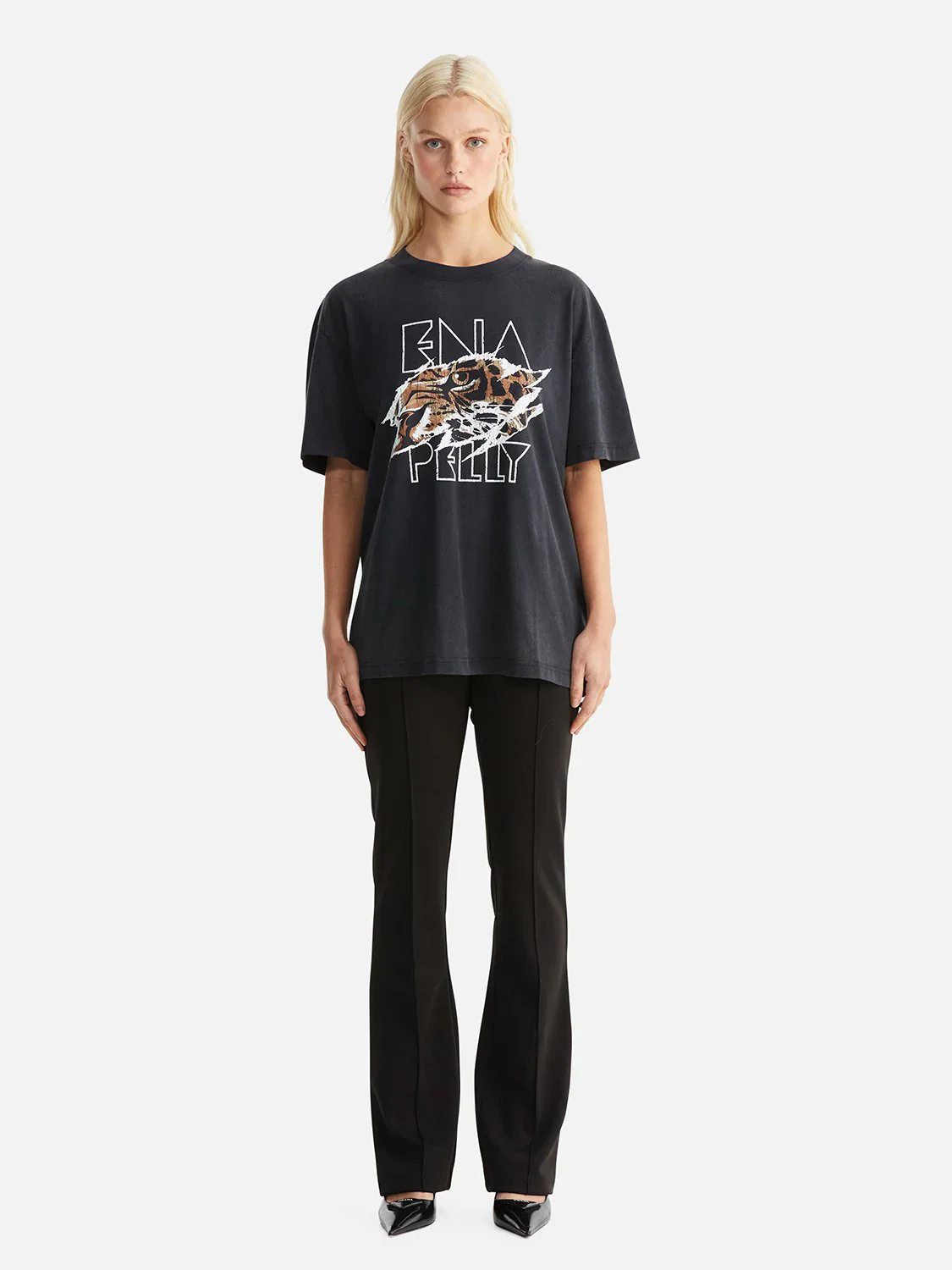 ENA PELLY - JESSIE OVERSIZE TEE TIGERS EYE (VINTAGE BLACK)