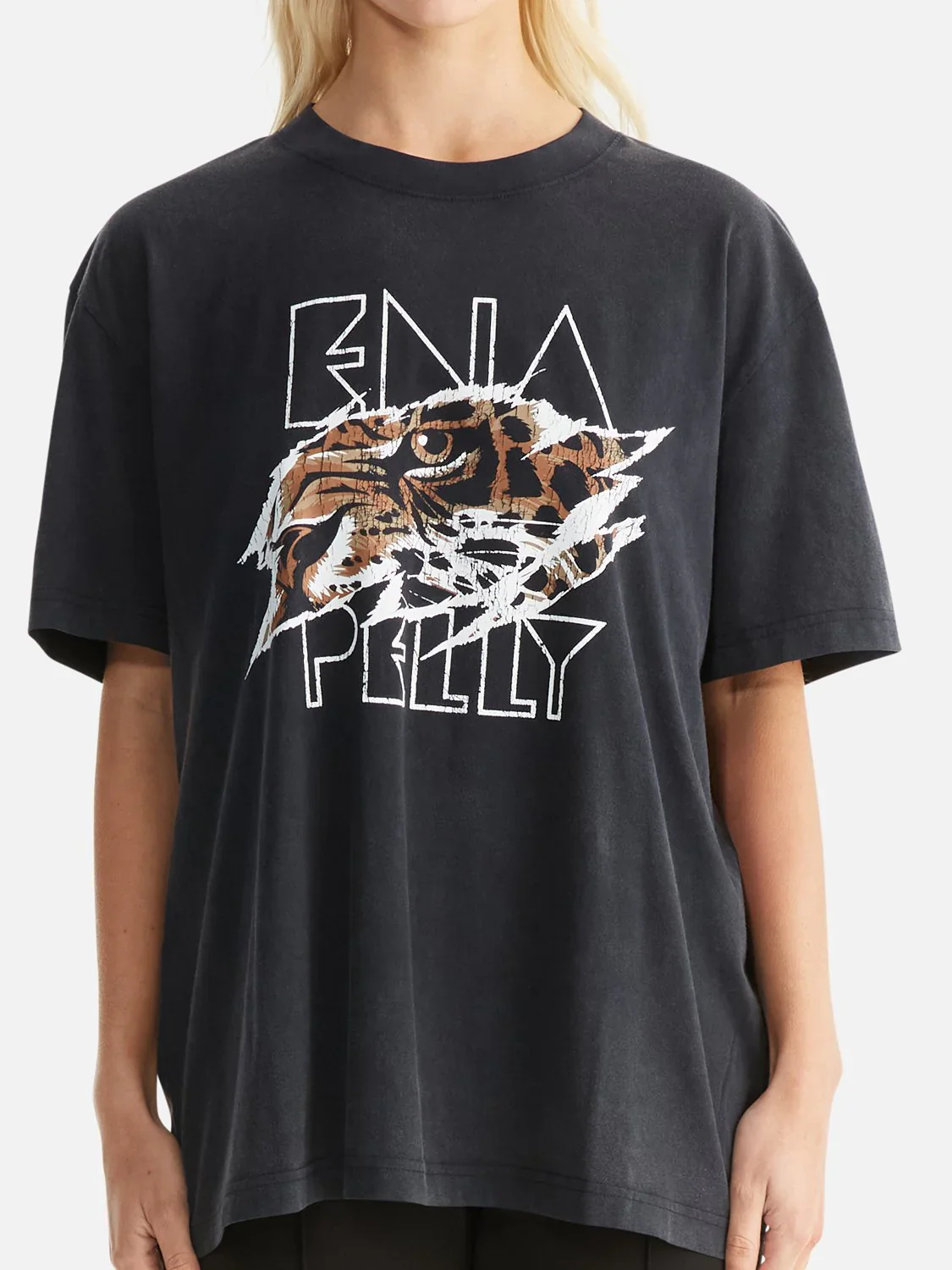 ENA PELLY - JESSIE OVERSIZE TEE TIGERS EYE (VINTAGE BLACK) - Image 2
