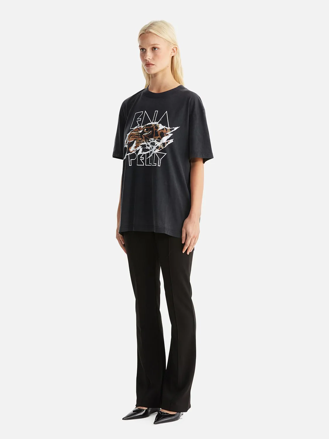 ENA PELLY - JESSIE OVERSIZE TEE TIGERS EYE (VINTAGE BLACK) - Image 3