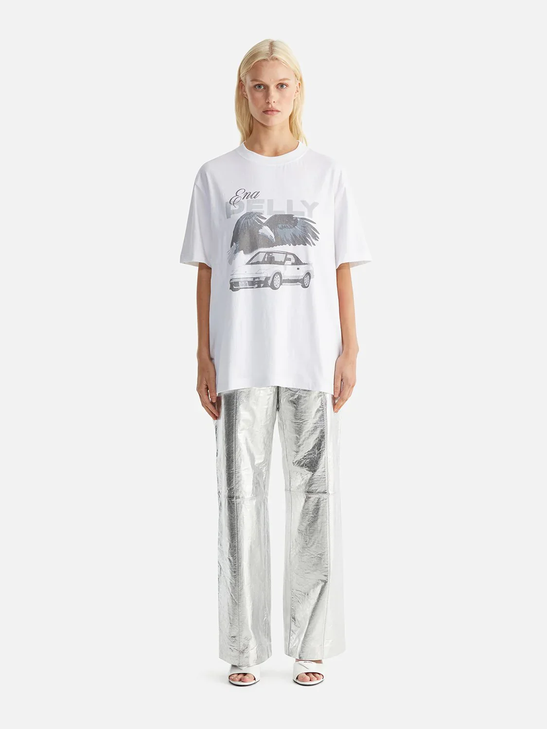 ENA PELLY -  JESSIE OVERSIZED TEE DRIFT (WHITE)