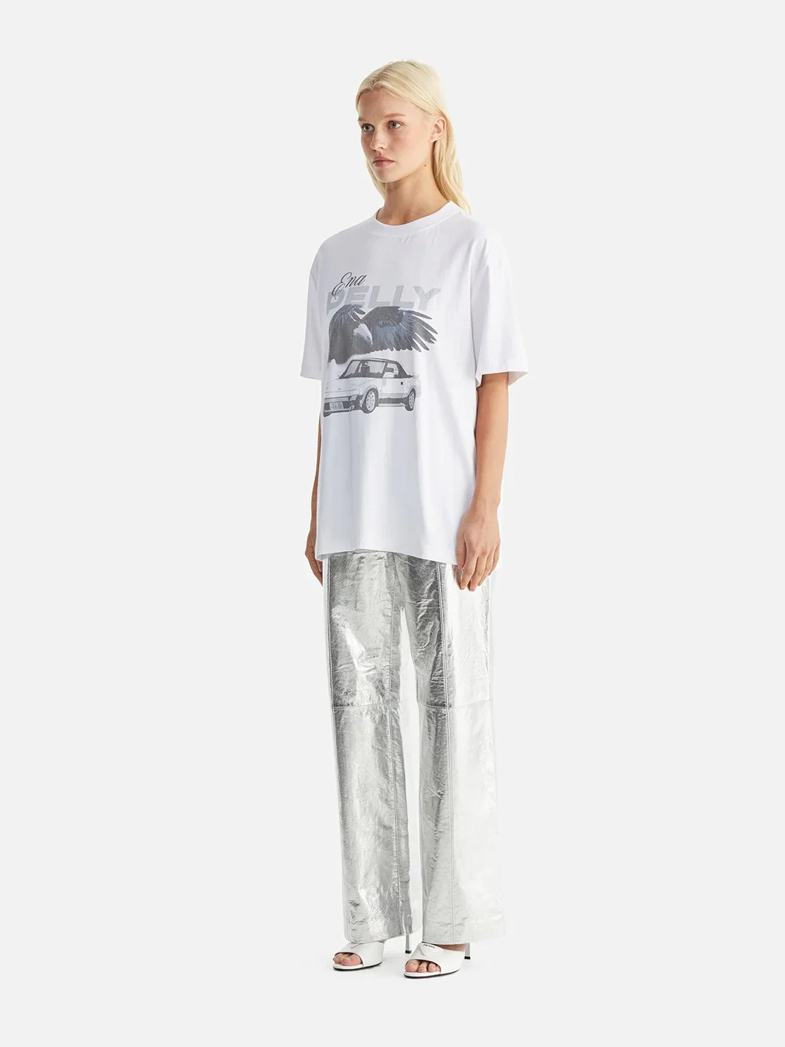 ENA PELLY -  JESSIE OVERSIZED TEE DRIFT (WHITE) - Image 3