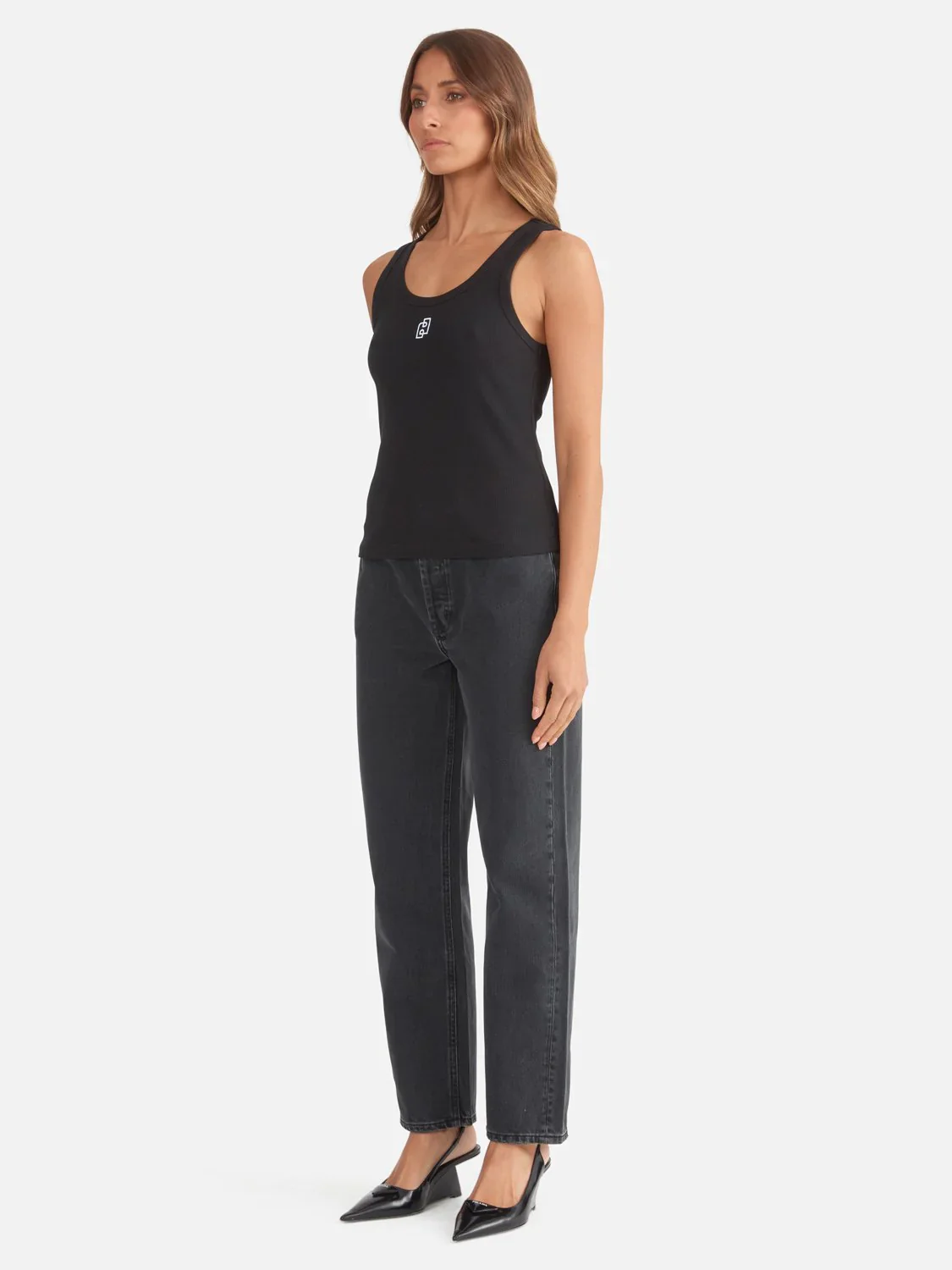 ENA PELLY - KENDALL MONOGRAM TANK (BLACK) - Image 3