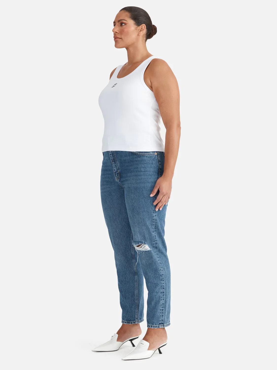 ENA PELLY - KENDALL MONOGRAM TANK (WHITE) - Image 5