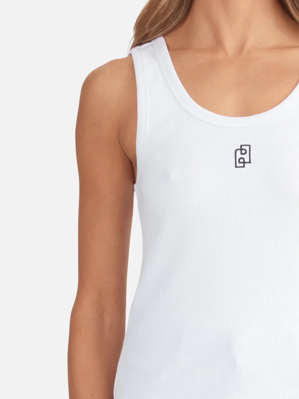 ENA PELLY - KENDALL MONOGRAM TANK (WHITE) - Image 7