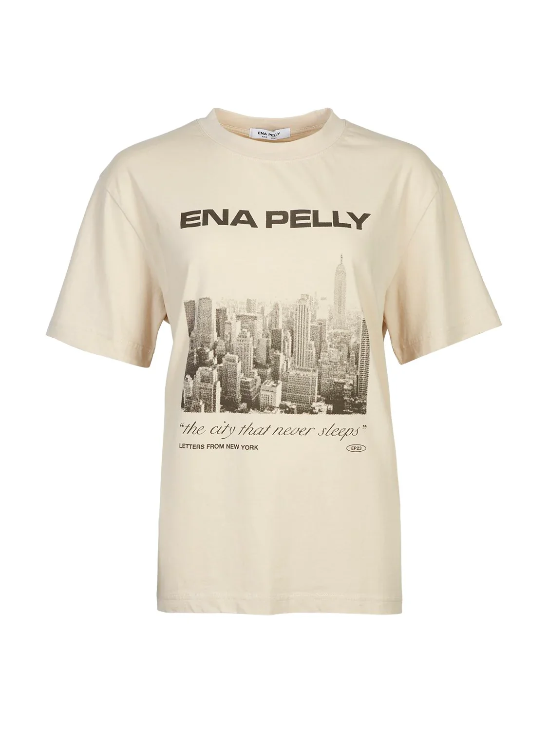 ENA PELLY - LETTERS FROM NEW YORK OVERSIZED TEE (PARCHMENT)