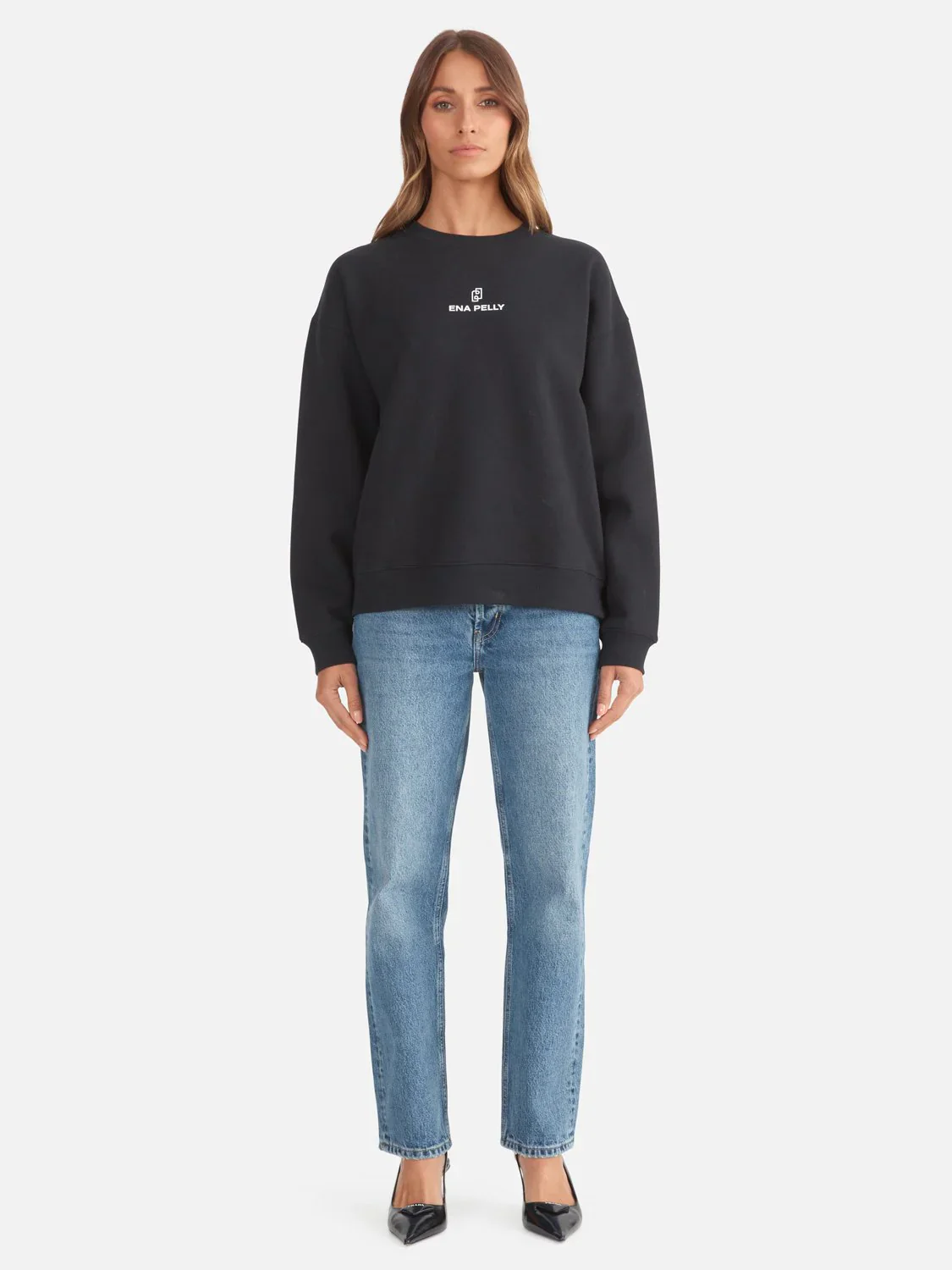 ENA PELLY - LEXI MONOGRAM SWEATER (BLACK)