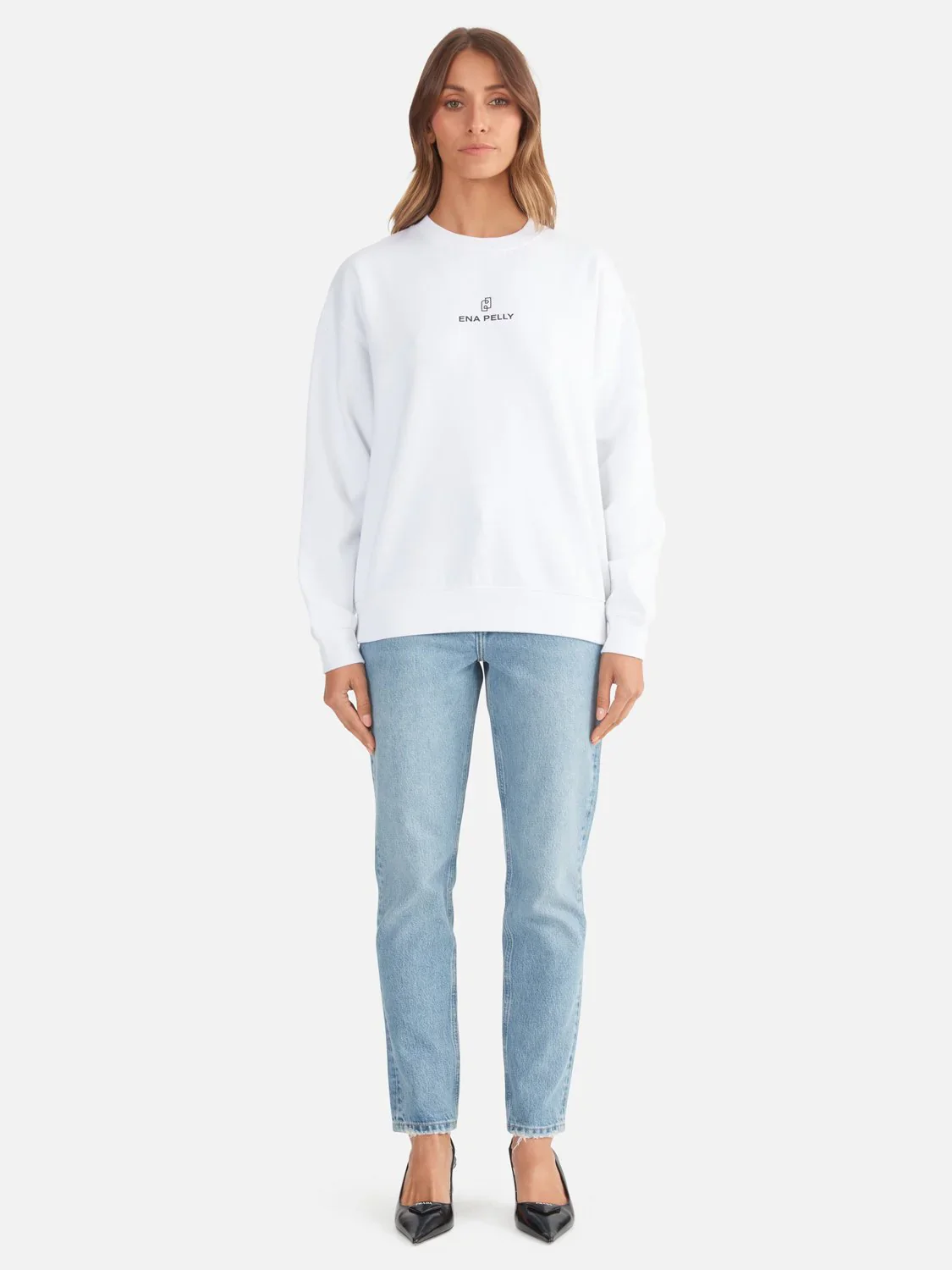 ENA PELLY - LEXI MONOGRAM SWEATER (WHITE)