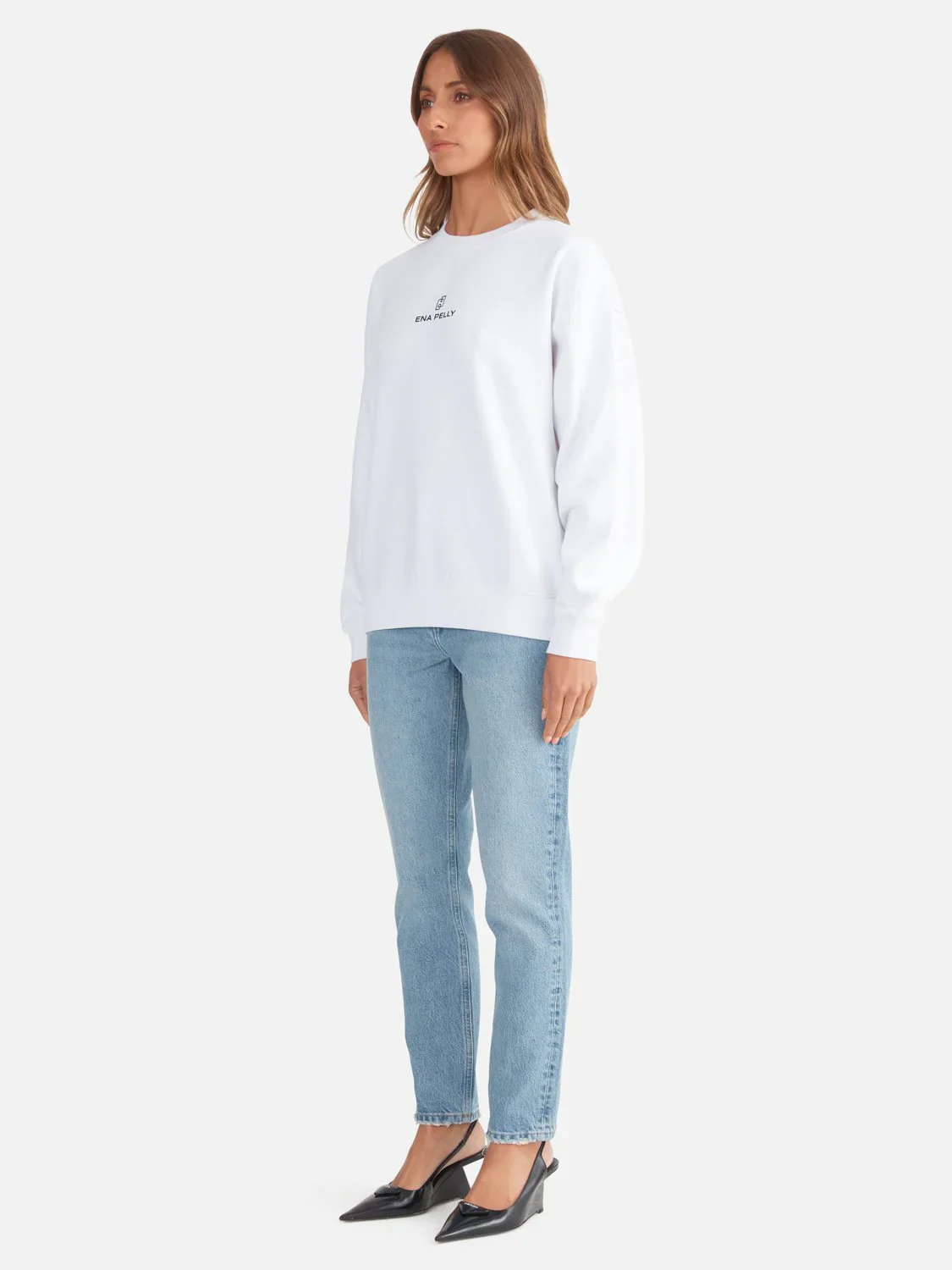 ENA PELLY - LEXI MONOGRAM SWEATER (WHITE) - Image 3
