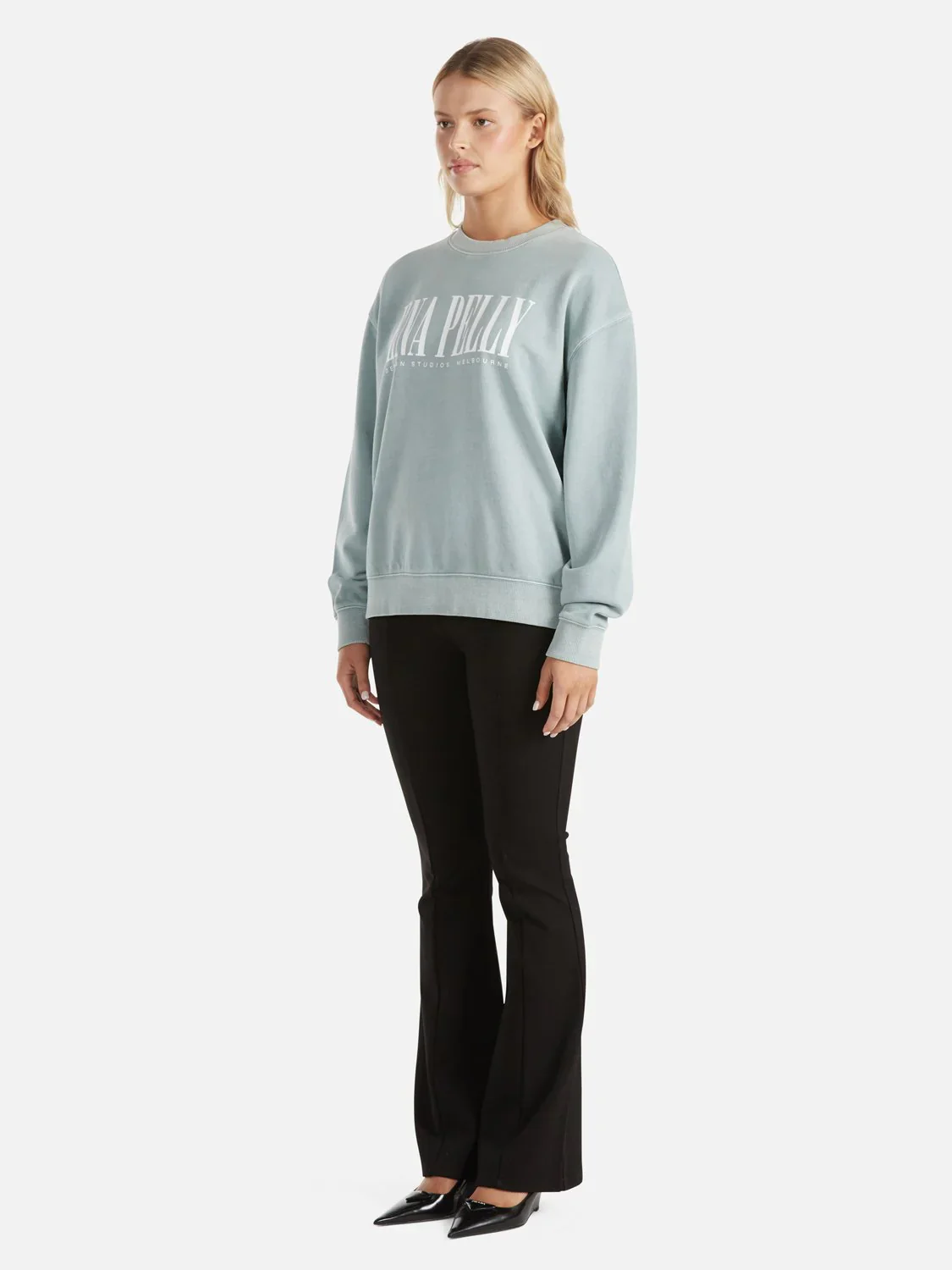 ENA PELLY - LILLY OVERSIZED SWEATER CITY LOGO (SEAFOAM WASH) - Image 2