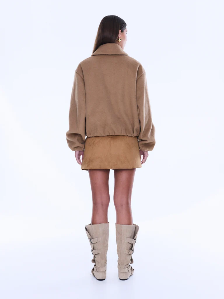 ENA PELLY - MAEVE WOOL BLEND BOMBER (SAND) - Image 5