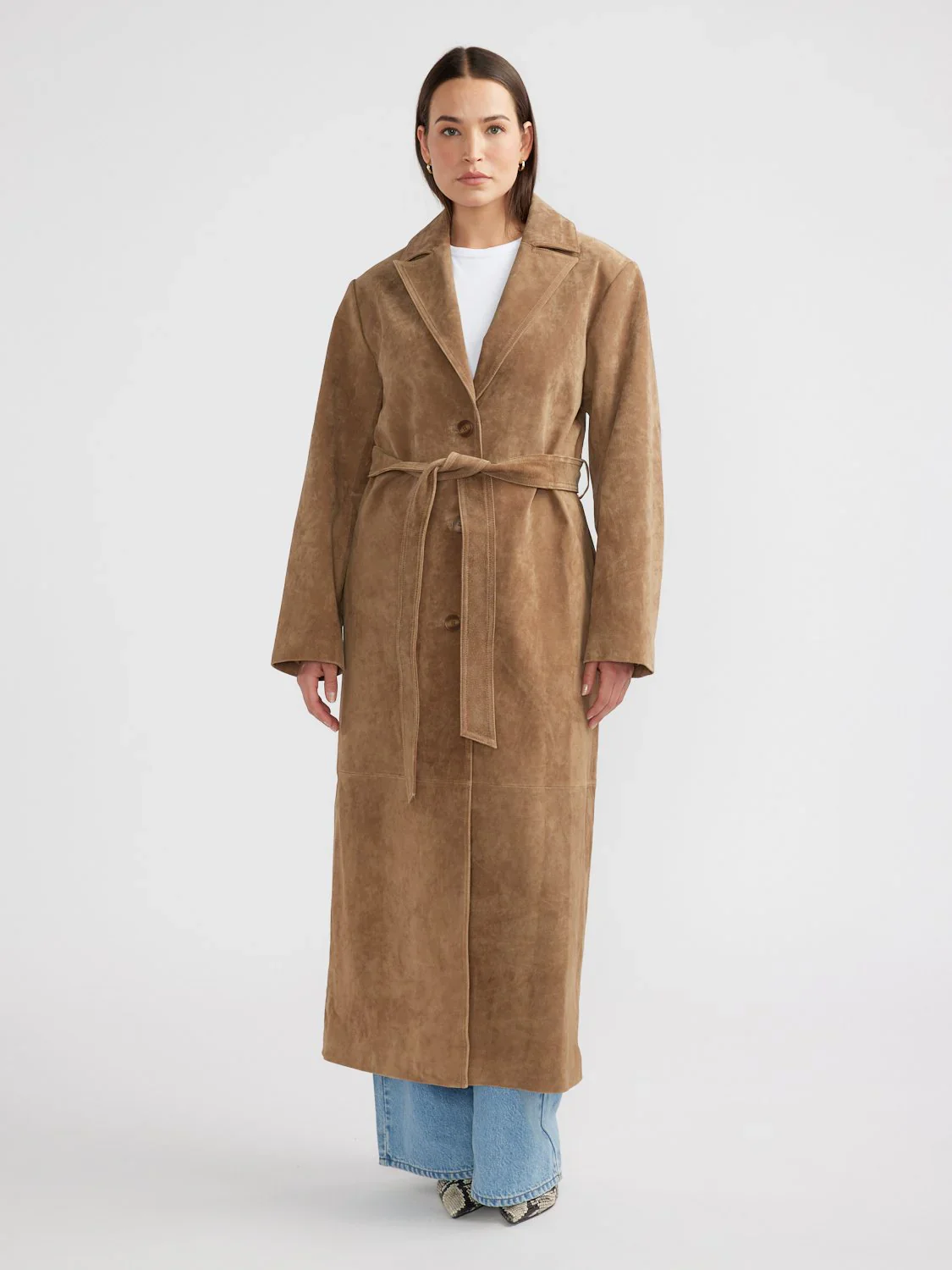 ENA PELLY - MILEY SUEDE TRENCH (TOFFEE) - Image 2