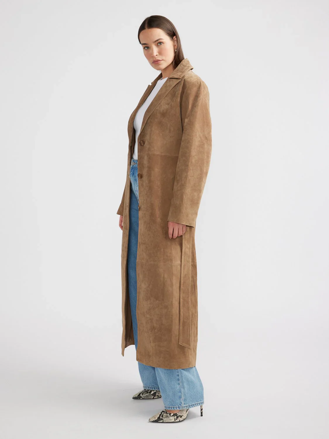 ENA PELLY - MILEY SUEDE TRENCH (TOFFEE) - Image 4