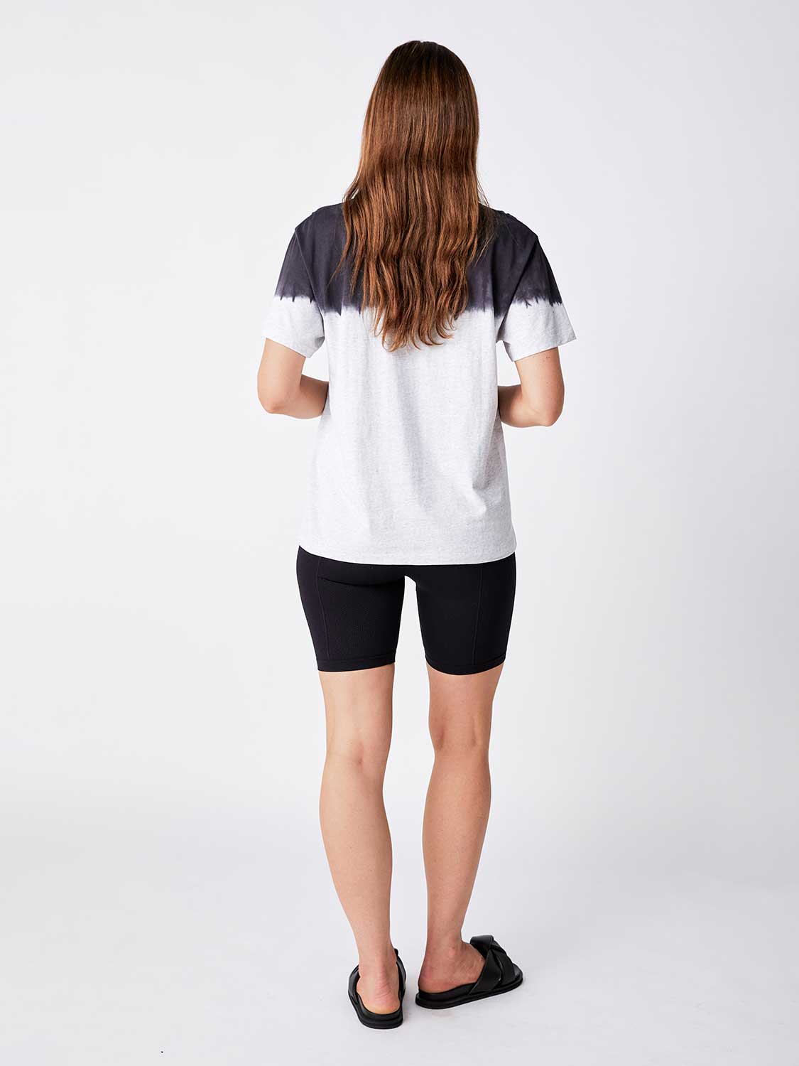ENA PELLY - Minimal Logo Dip Dye Tee (White Marle) - Image 4