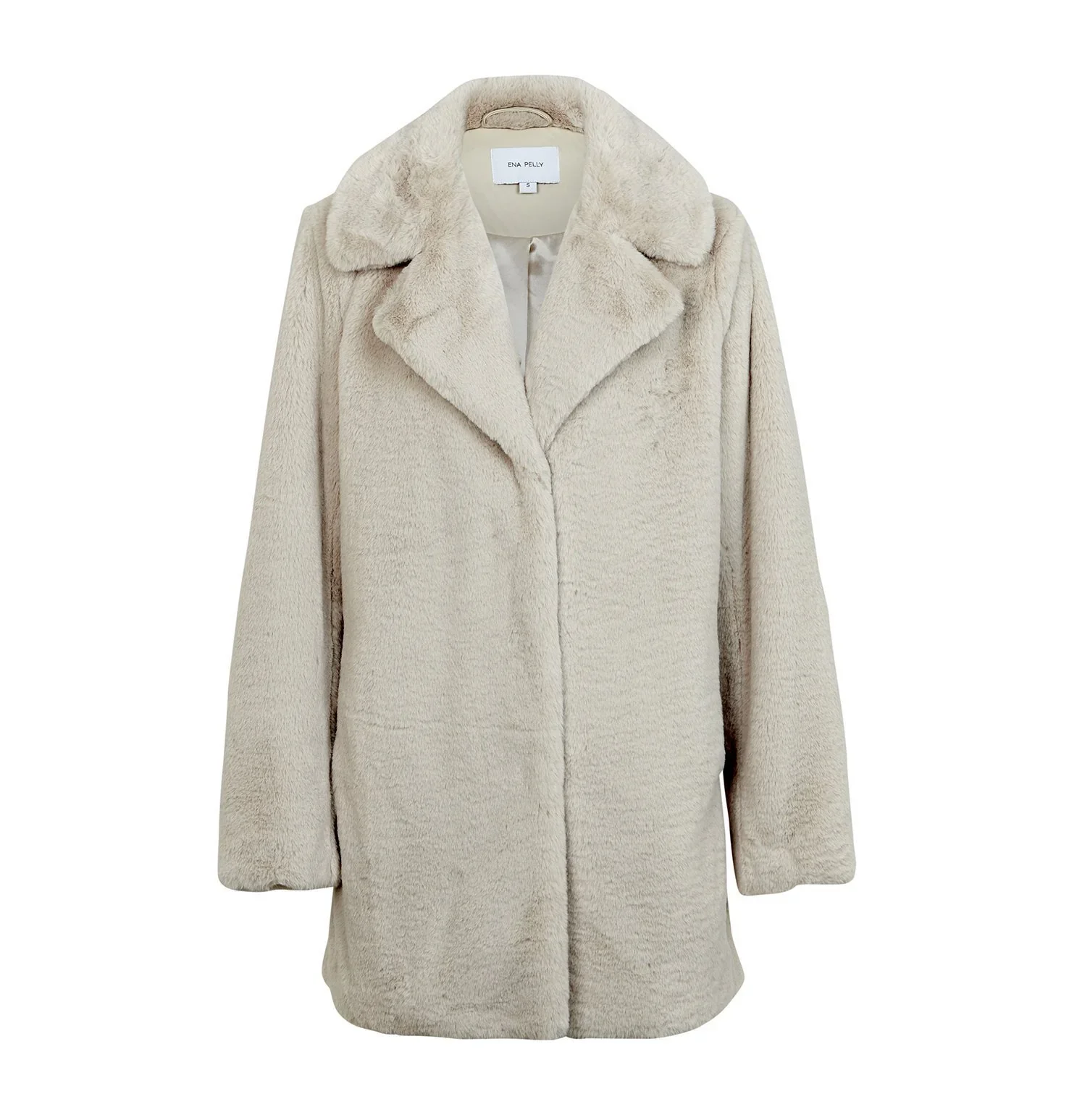 ENA PELLY - MINIMALIST FAUX FUR JACKET (BONE)