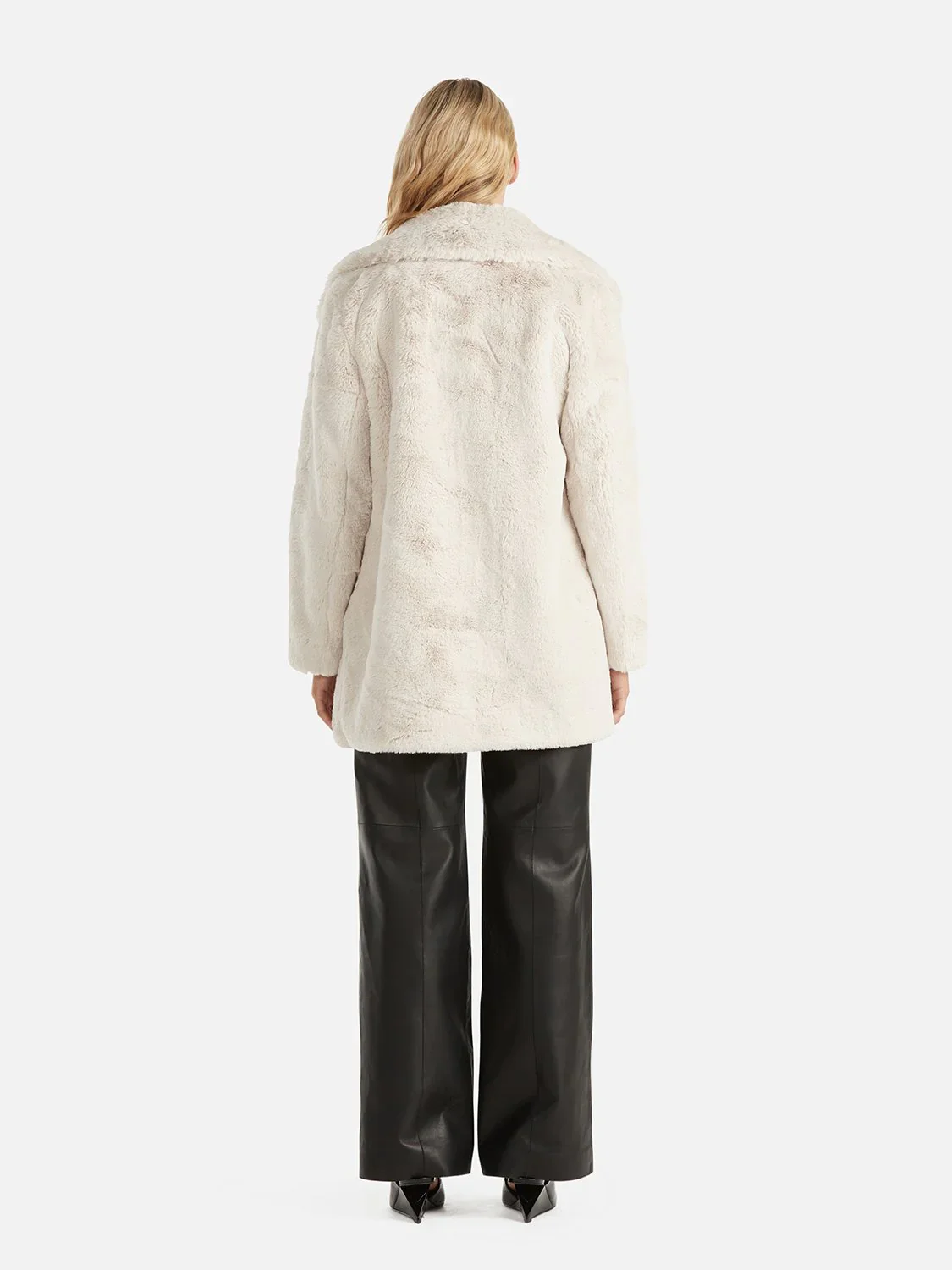 ENA PELLY - MINIMALIST FAUX FUR JACKET (BONE) - Image 4
