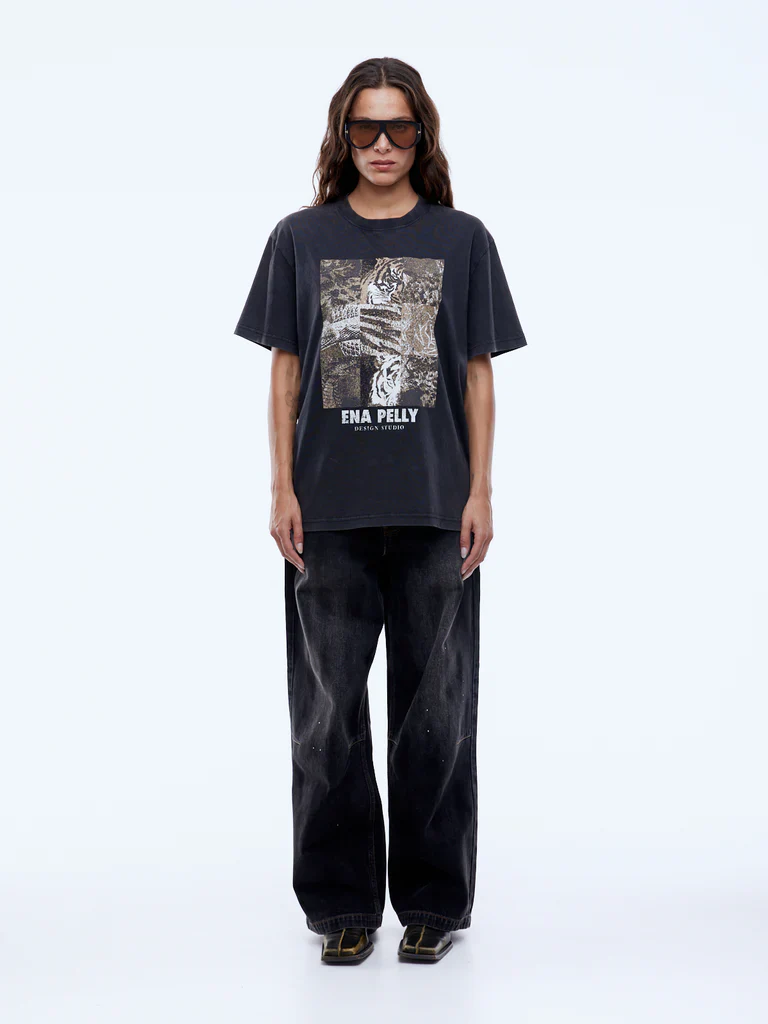ENA PELLY - MIXED ANIMAL TEE (VINTAGE BLACK) - Image 6