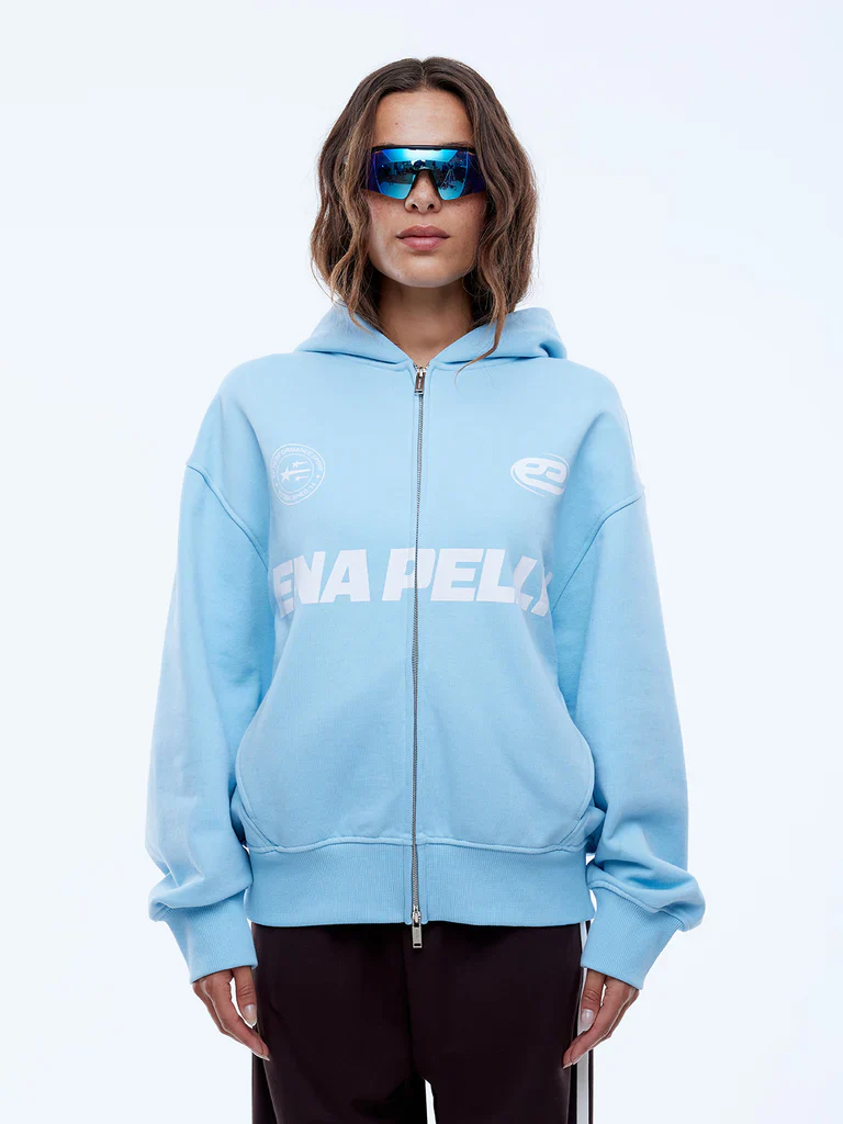 ENA PELLY - MULTI LOGO ZIP THU HOODIE (CLOUD BLUE)