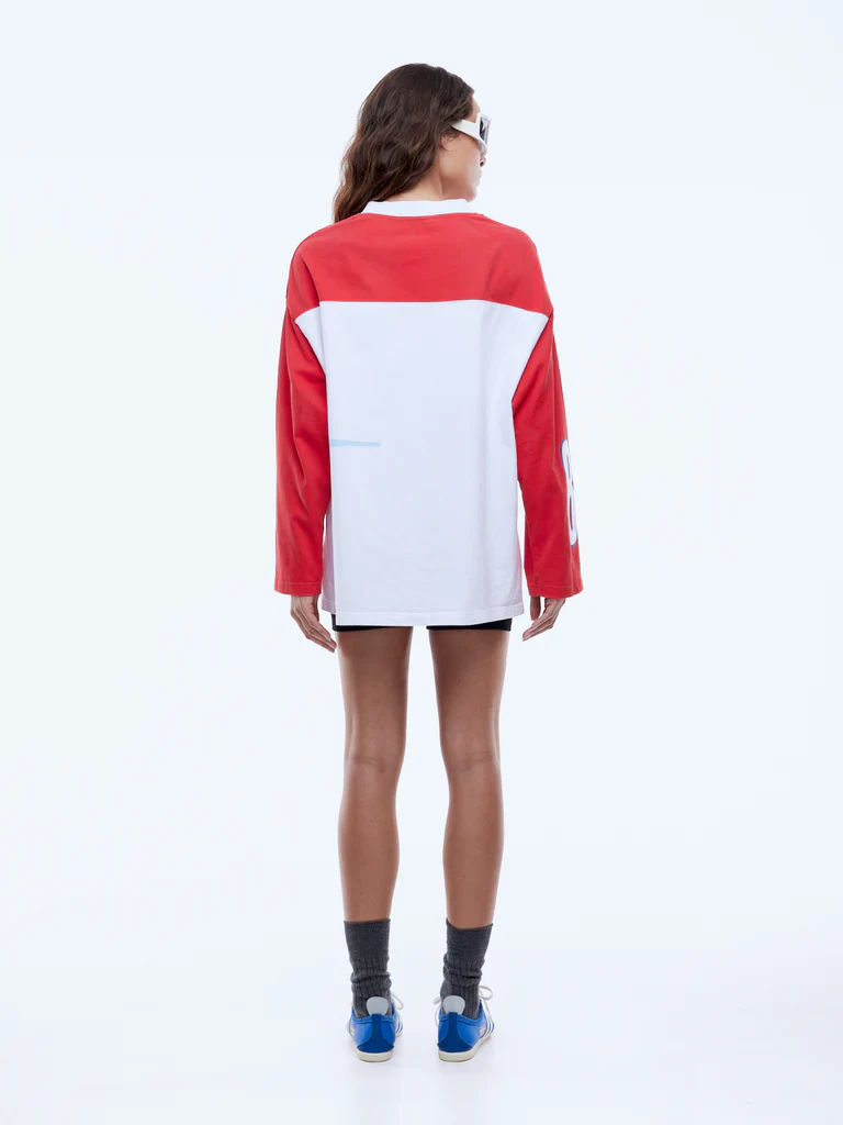 ENA PELLY - PELLY LEAGUE LONG SLEEVE TEE (WHITE SPLICE) - Image 2
