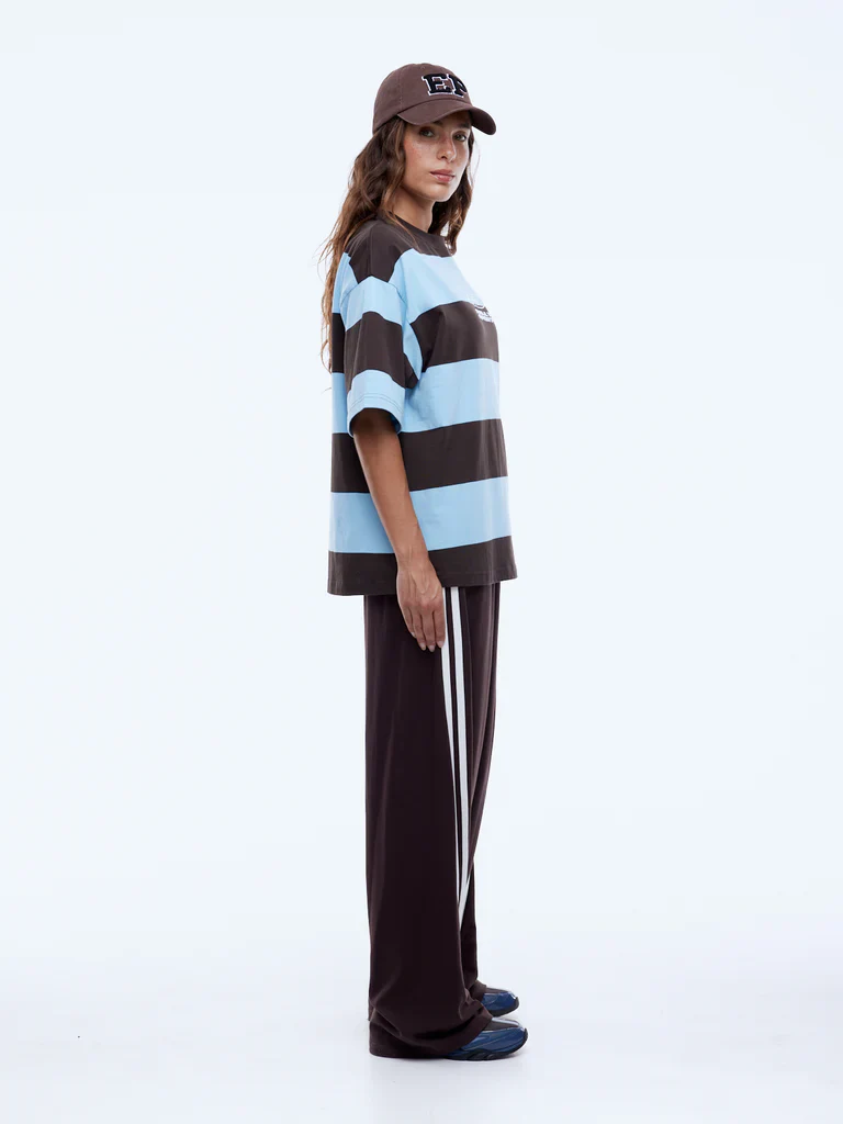 ENA PELLY - PELLY SPORT STRIPE TEE (CLOUD BLUE/COCOA STRIPE) - Image 3