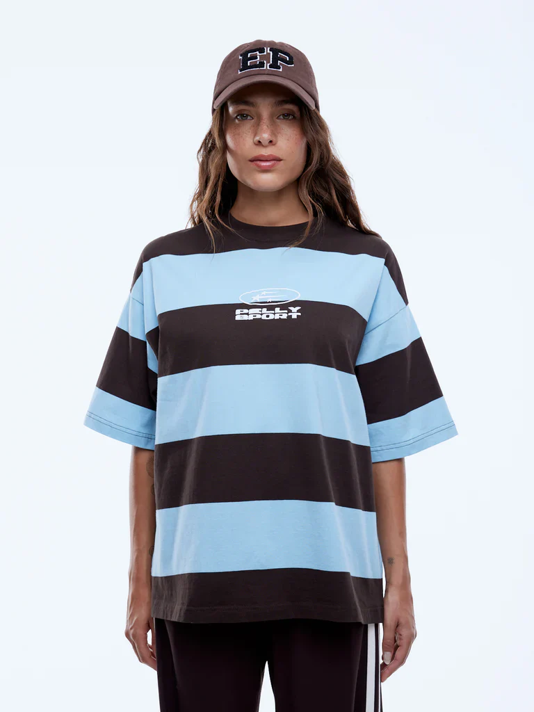 ENA PELLY - PELLY SPORT STRIPE TEE (CLOUD BLUE/COCOA STRIPE) - Image 6