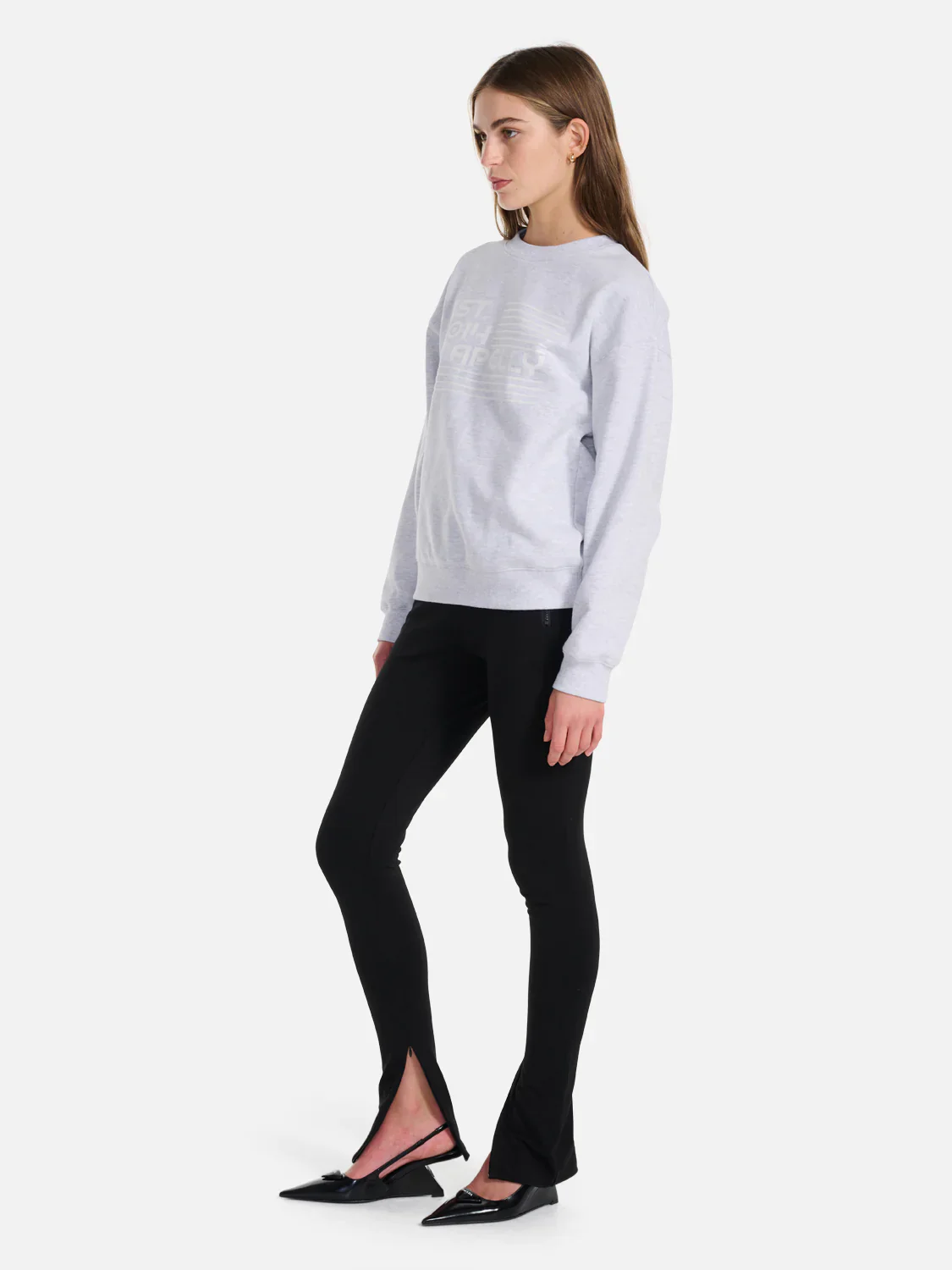 ENA PELLY - Quinn Pelly Relaxed Sweater (White Marle) - Image 3