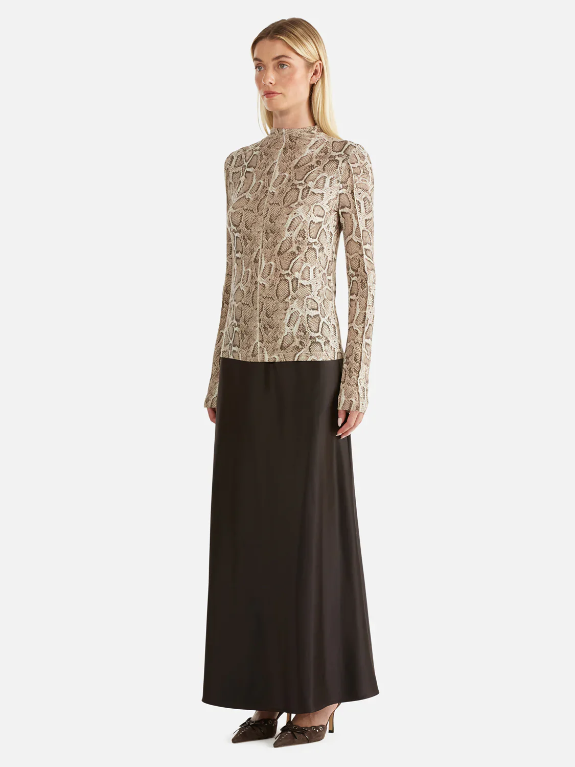 ENA PELLY - SADIE LONG SLEEVE TOP (SNAKE SKIN) - Image 4