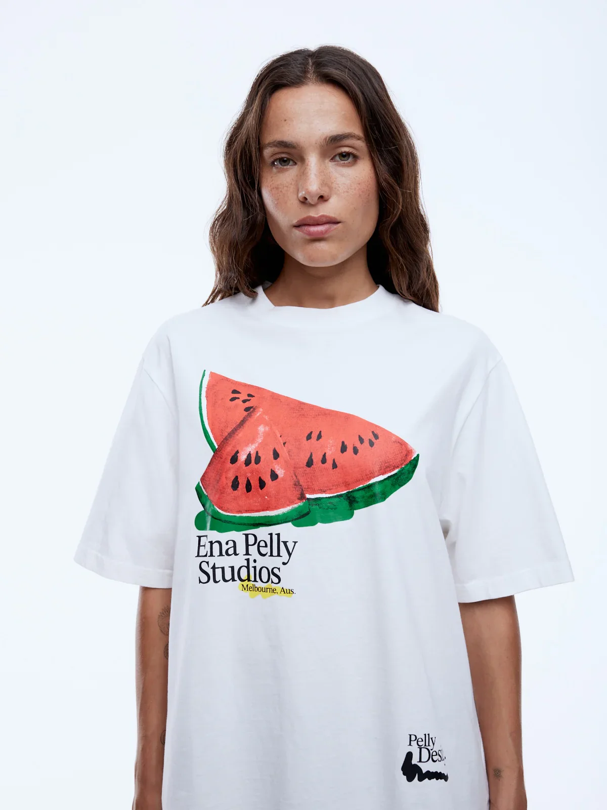 ENA PELLY - WATERMELON TEE (VINTAGE WHITE) - Image 4