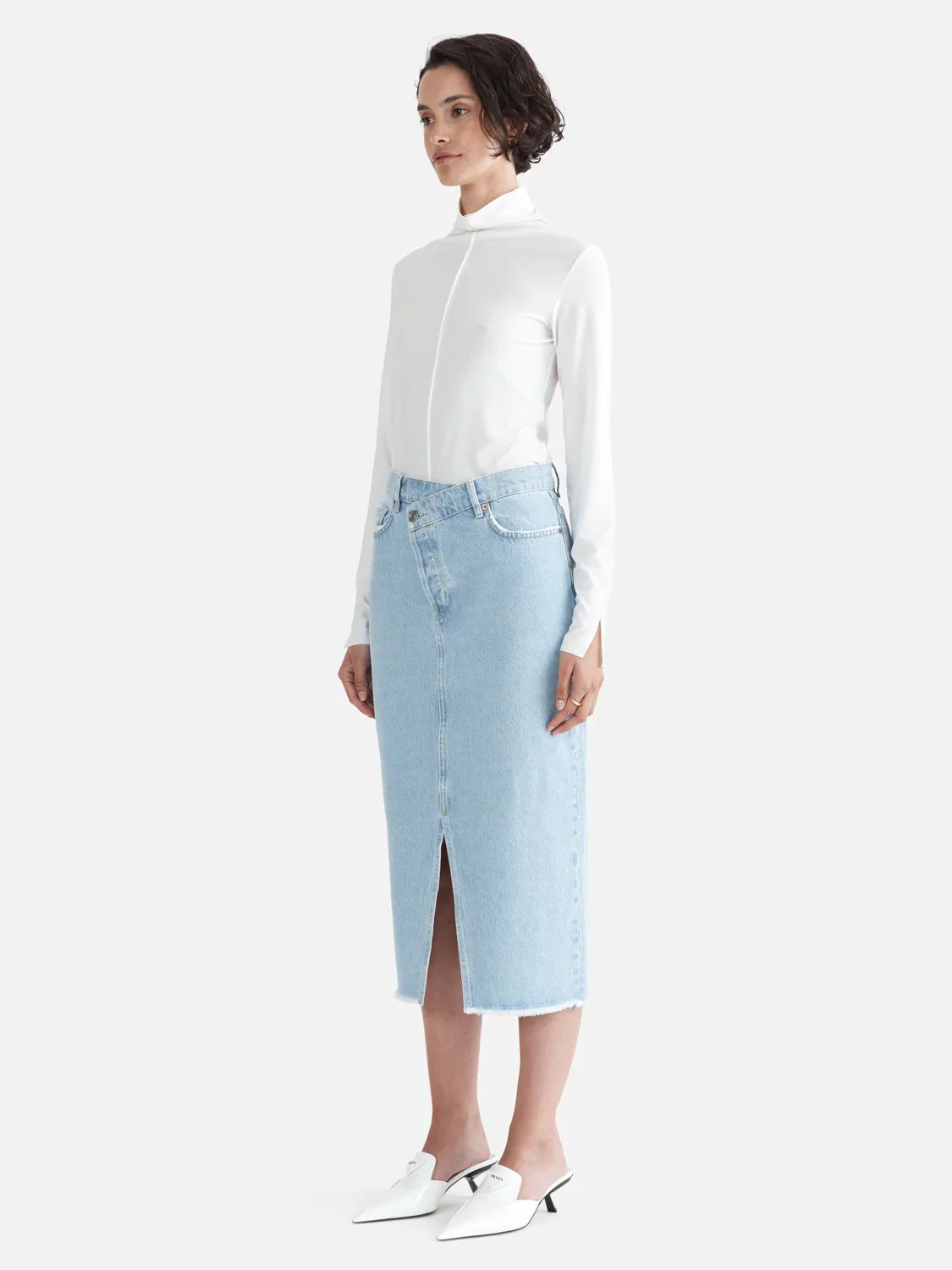 ENA PELLY - WINNIE CROSS-OVER MAXI SKIRT (Summer Blue) - Image 3