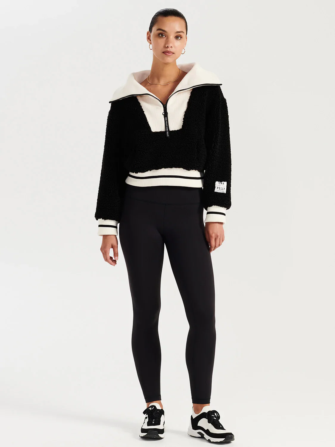 ENA PELLY - Winnie Faux Fur Jacket (Black / Bone) - Image 3