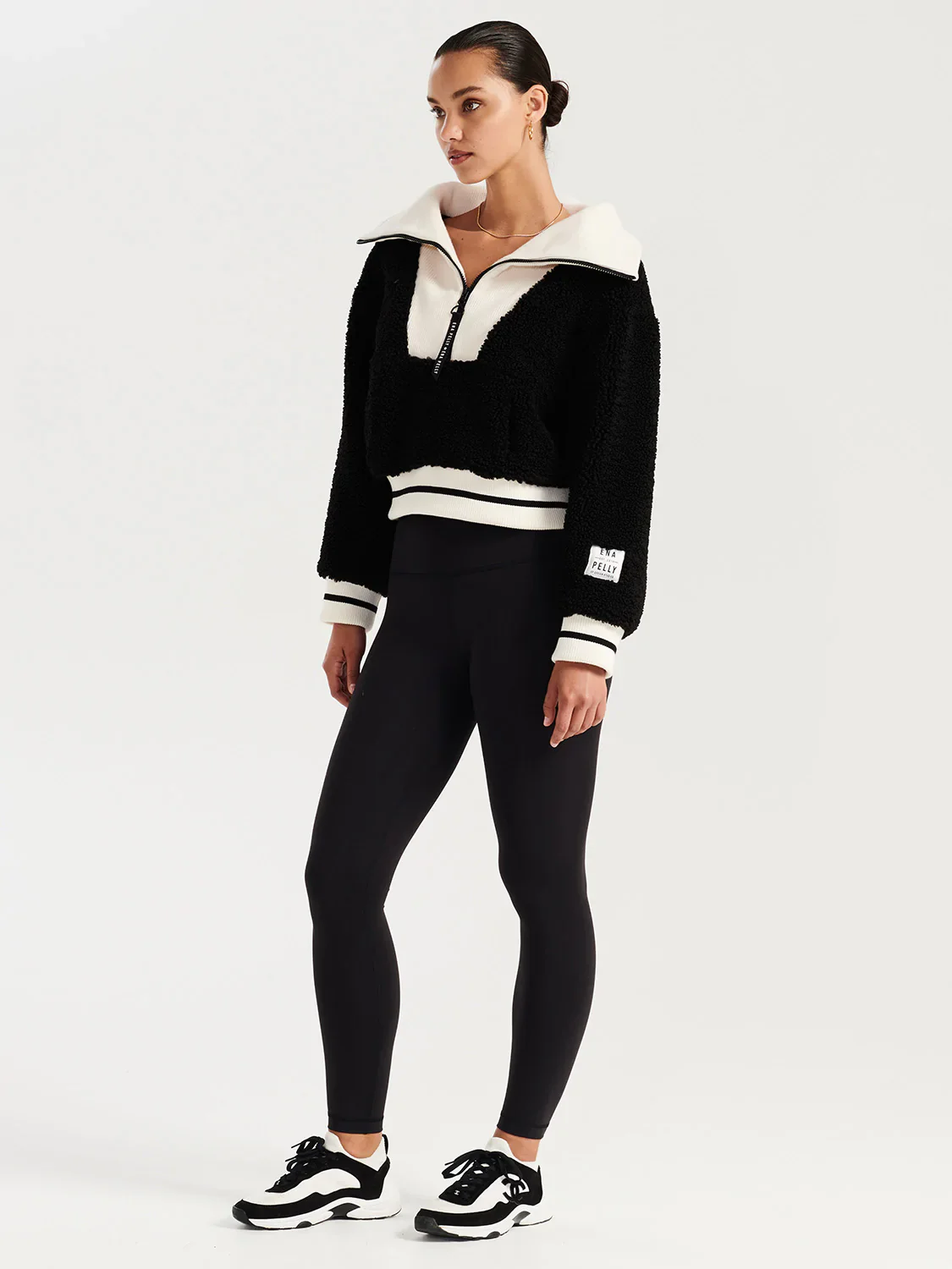 ENA PELLY - Winnie Faux Fur Jacket (Black / Bone) - Image 4
