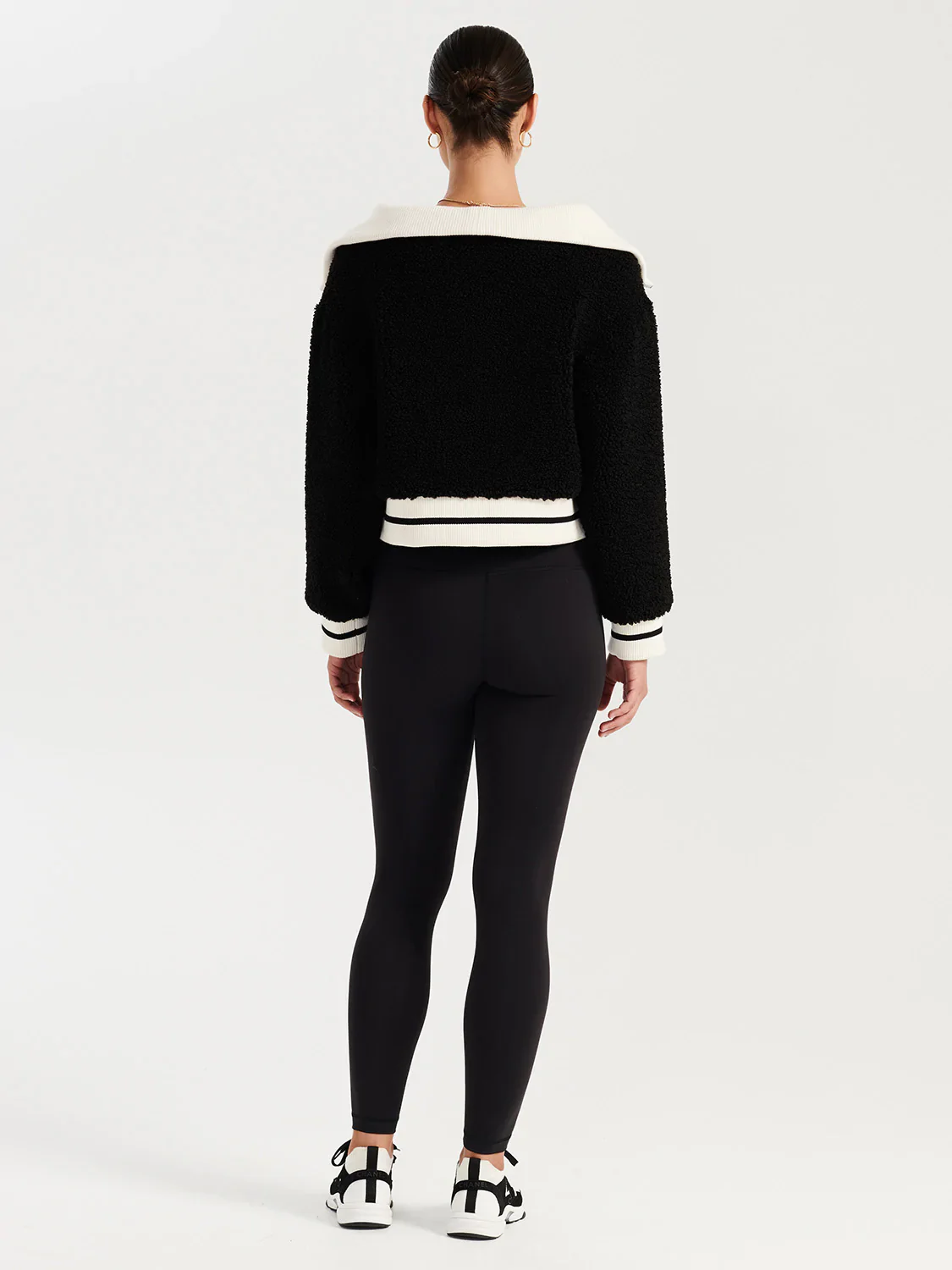 ENA PELLY - Winnie Faux Fur Jacket (Black / Bone) - Image 5