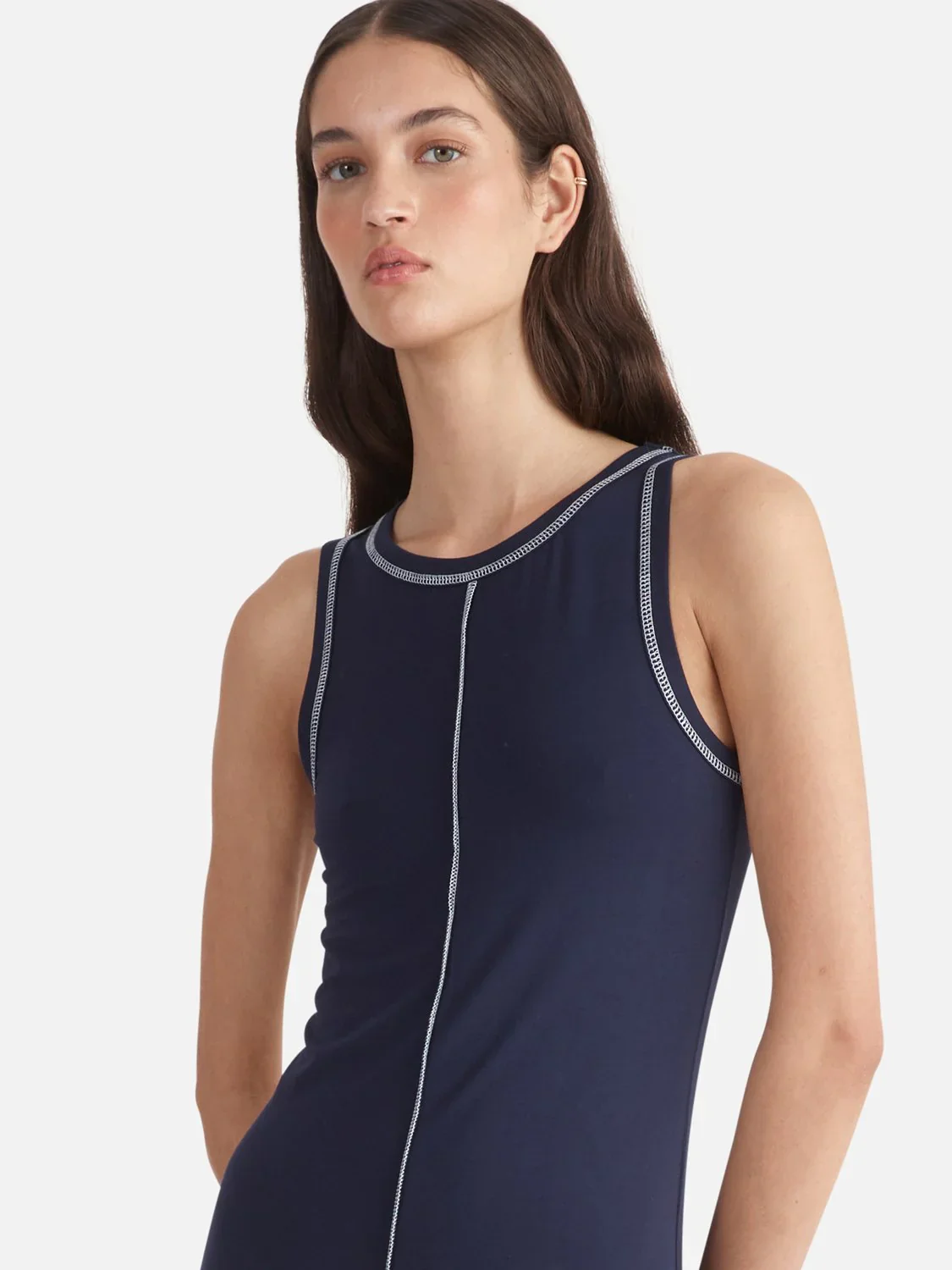 ENA PELLY - WINONA BODYCON DRESS (NAVY BABY/WHITE)
