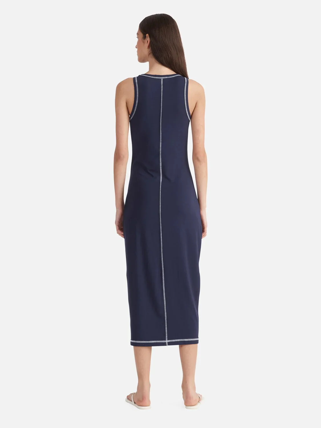 ENA PELLY - WINONA BODYCON DRESS (NAVY BABY/WHITE) - Image 2