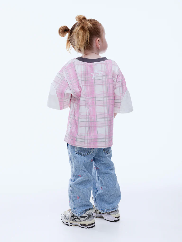 ENA PELLY x ELLIDY PULLIN - KIDS LUNAR JERSEY (PINK CHECK) - Image 2