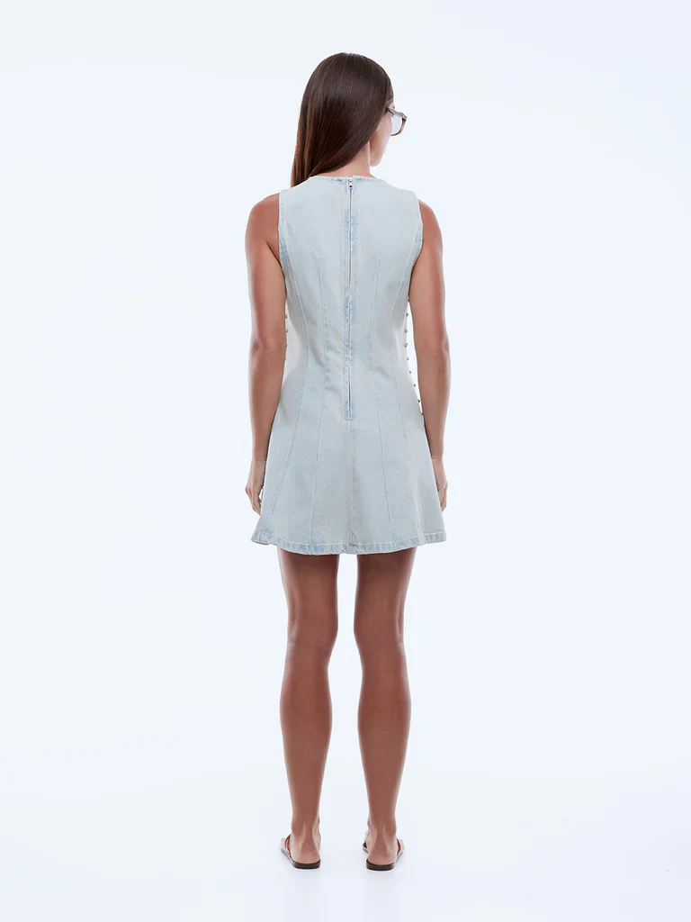 ENA PELLY x ELLIDY PULLIN - STELLAR DENIM DRESS (LIGHT BLUE WASH) - Image 3