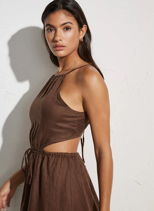 FAITHFULL THE BRAND - La Piedra Maxi Dress (Plain Chocolate) - Image 4