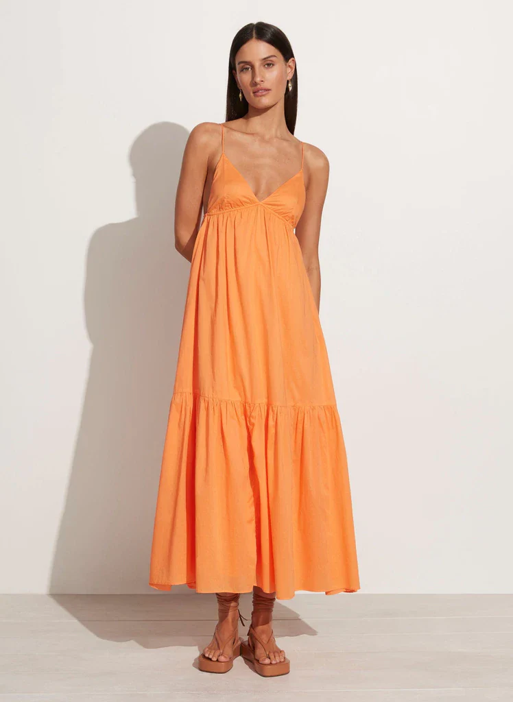 FAITHFULL THE BRAND - Wilonna Midi Dress (Mango) - Image 3