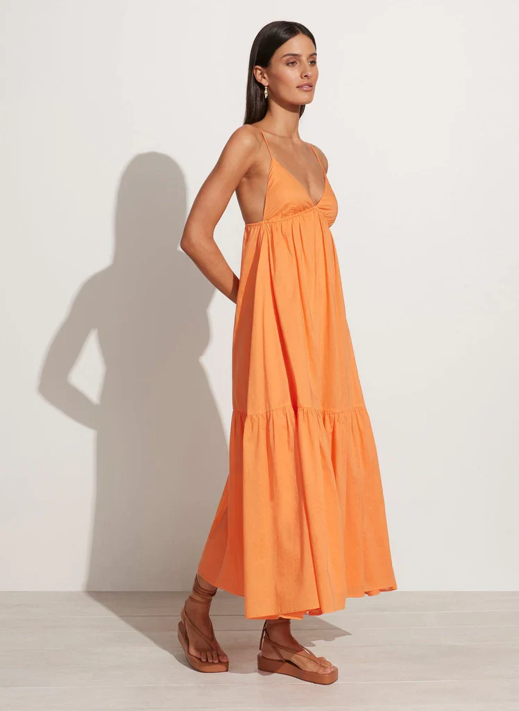 FAITHFULL THE BRAND - Wilonna Midi Dress (Mango) - Image 4