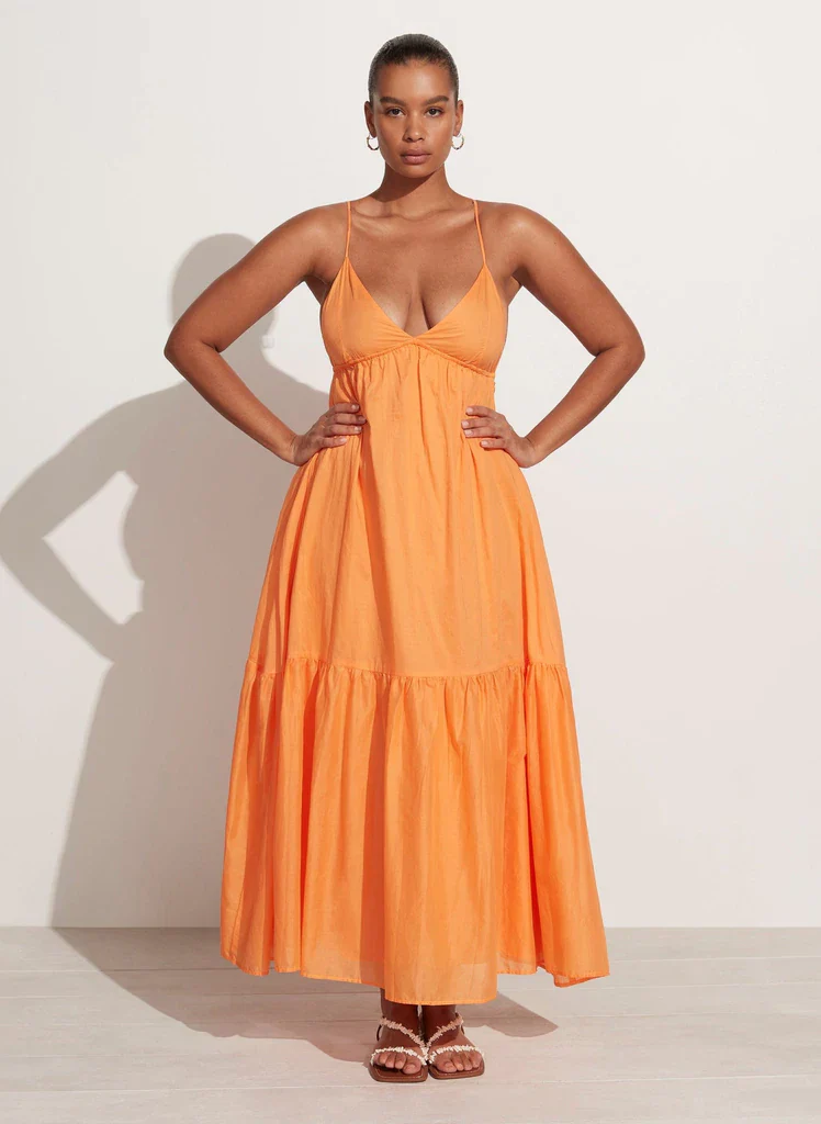 FAITHFULL THE BRAND - Wilonna Midi Dress (Mango) - Image 7