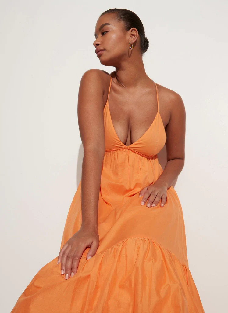FAITHFULL THE BRAND - Wilonna Midi Dress (Mango) - Image 9