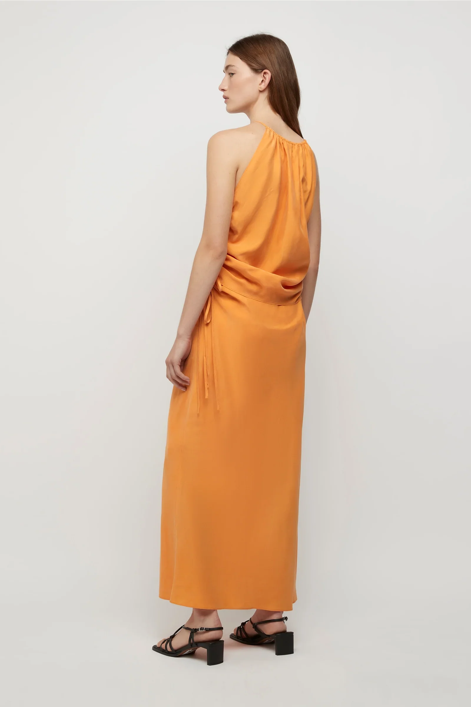 FRIEND OF AUDREY - ANDREE CUPRO RUCHED TOP (TANGERINE) - Image 3