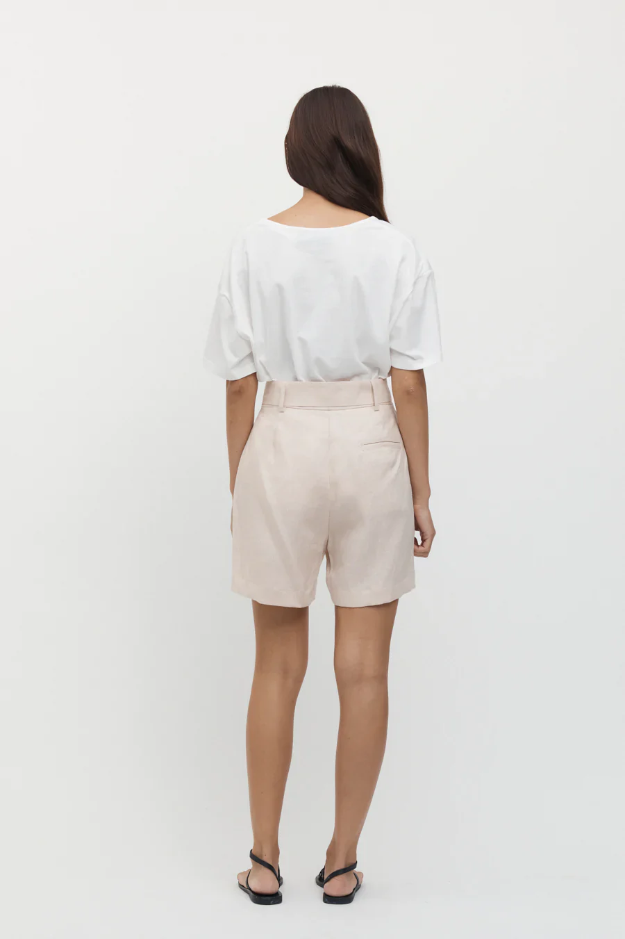 FRIEND OF AUDREY - Émilion Linen Belted Shorts (Bone) - Image 4